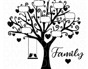 Download Free Family Tree 8 Names Svg Dxf Eps Cutting File Etsy SVG Cut Files