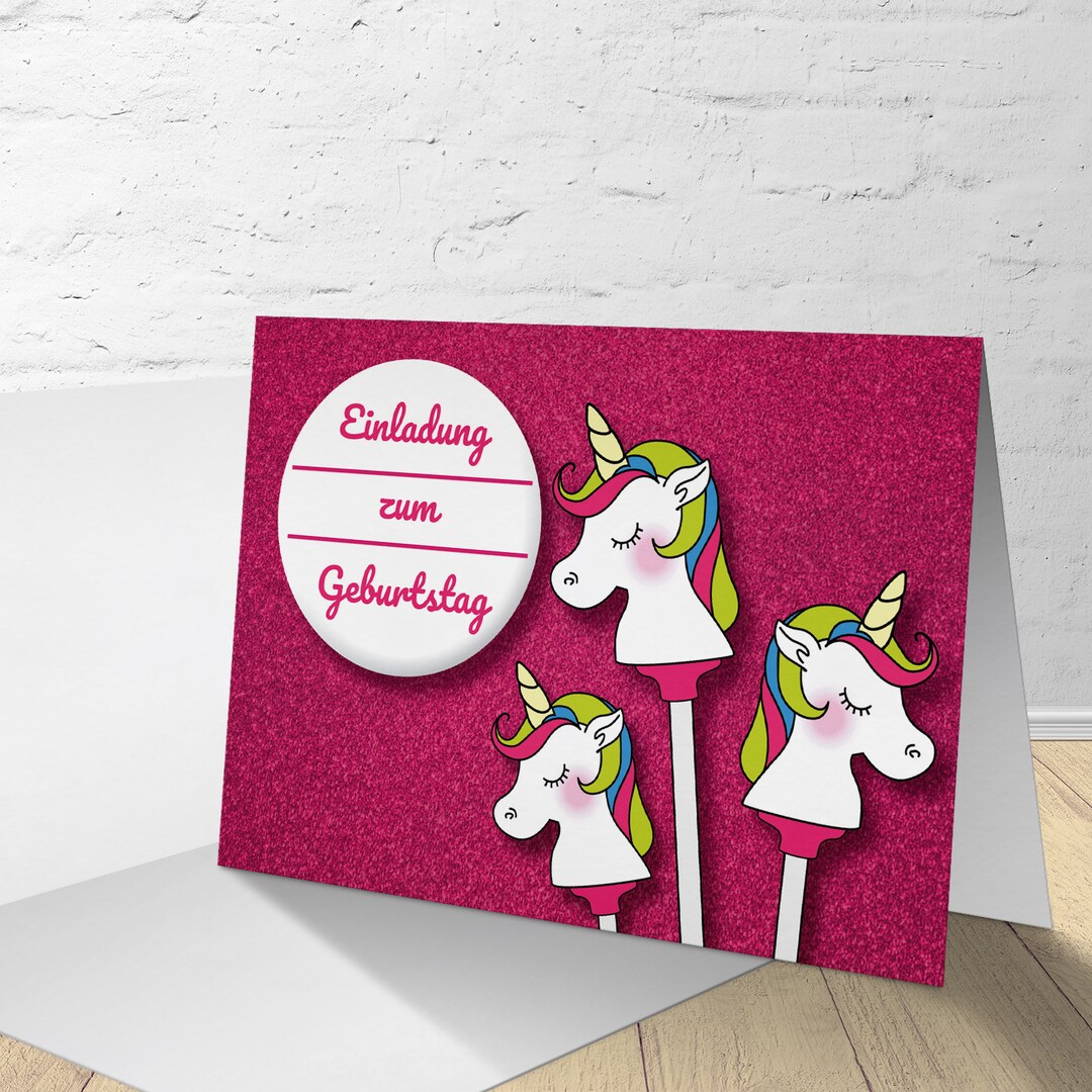 Einhorn Geburtstagskarte 5 Geburtstagskarten zum beschriften - Etsy.de