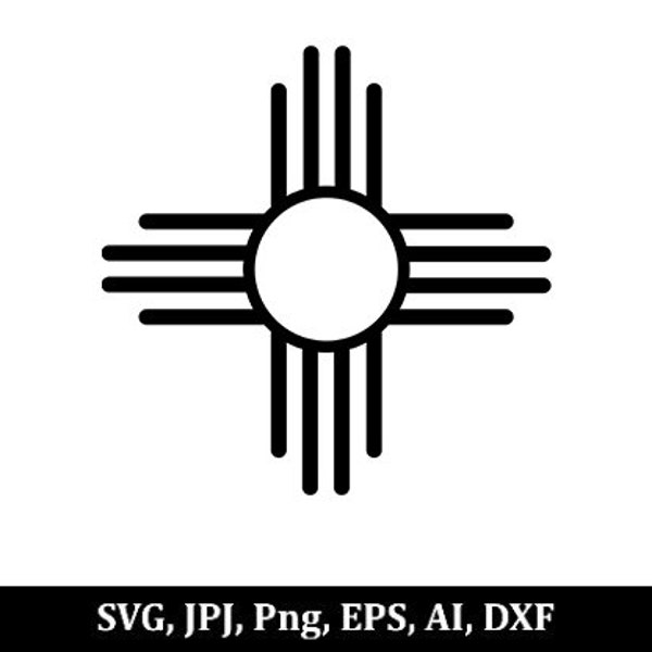 Mexico Zia Sun Shape svg,Zia Sun svg,Zia symbol svg,Instant,Dark silhouette,Instant Download,SVG, PNG, EPS, dxf, jpg digital download