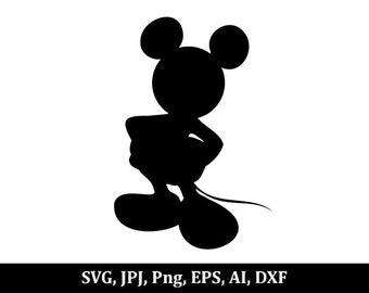 mickey mouse silhouette svg, classic mickey svg,png,jpg,eps,dxf,ai digital downloads