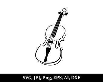 violin svg, violin icon svg, violin png, musical instrument svg, music svg, vinyl stencil, cricut silhouette, sublimation design