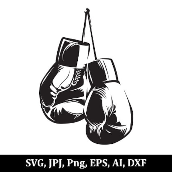 gants de boxe svg, clipart, cricut, silhouette, fichiers de coupe, impression de T-shirt, vecteur, fichiers de conception, eps, png, dxf, svg, jpj