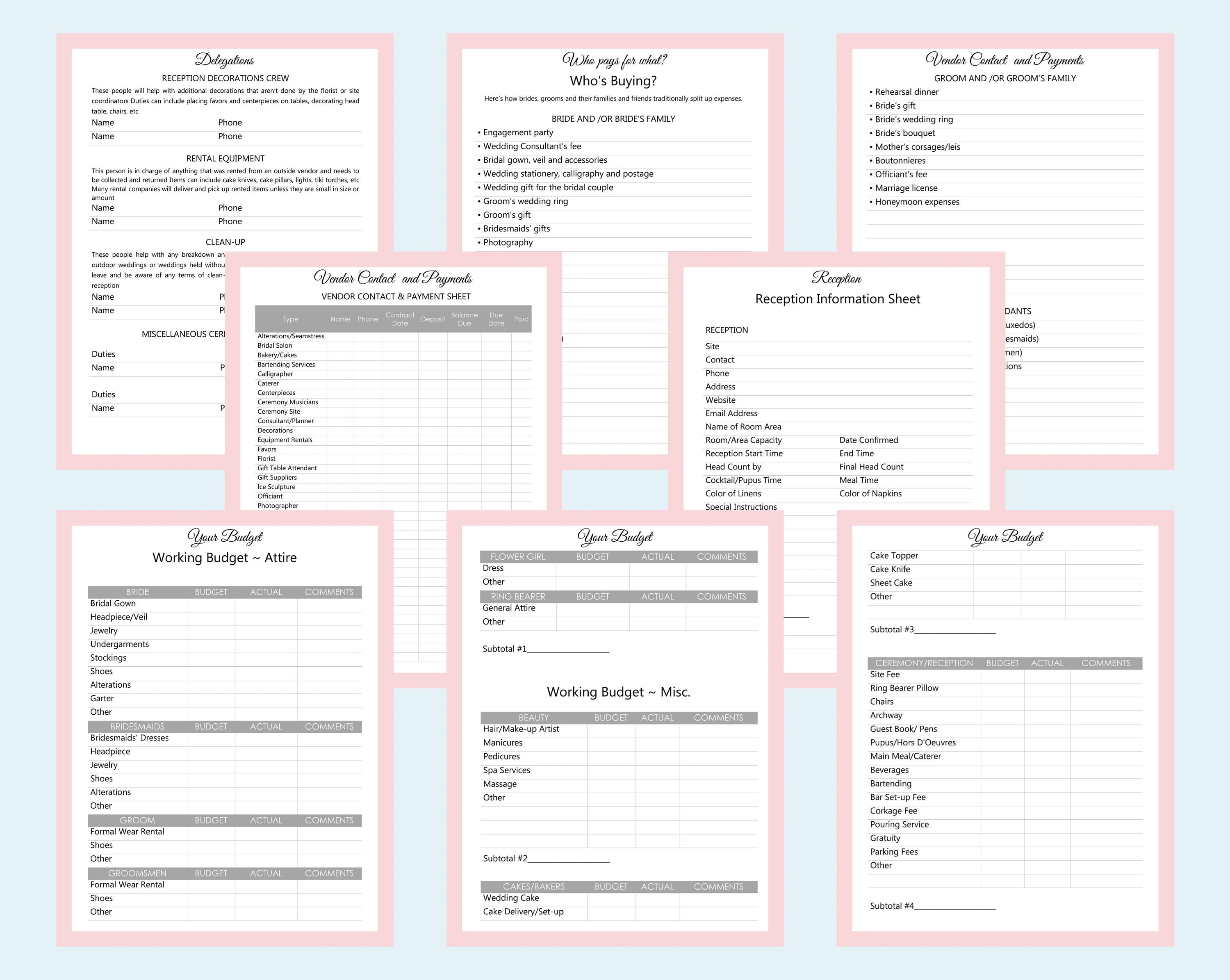 Wedding Planner Printable Ultimate Printable Wedding Planning | Etsy