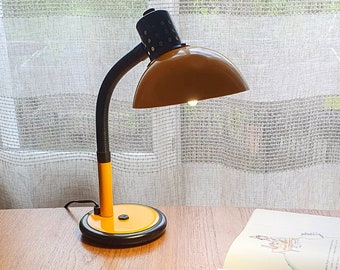 French Desk Lamp Industrial French Red Table Lamp Aluminor France 1970 French Retro Style Office Lamp Articulated Neck Lamp