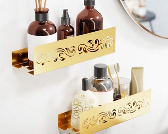 Bathroom shelves Floating shelves Floating wall shelf Stainless steel Bathroom wall shelf Black Gold White floating shelves Bathroom decor