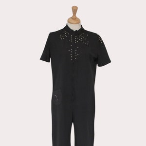 Black 70s jumpsuit, Vintage catsuit