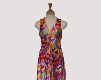 Vintage 1960s Sleeveless Maxi Dress, Retro 60s Dress