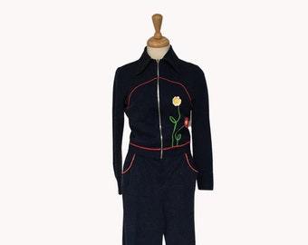 Vintage Pantsuit, Retro Clothing, Polyester Suit, 70s Women’s Leisure Suit