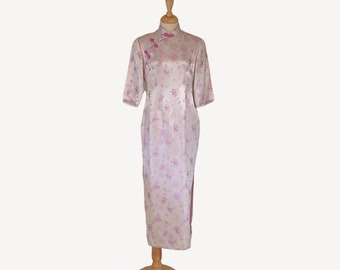 Cheongsam, Oriental Dress, cheongsam, Qipao, Chinese dress, Purple satin dress