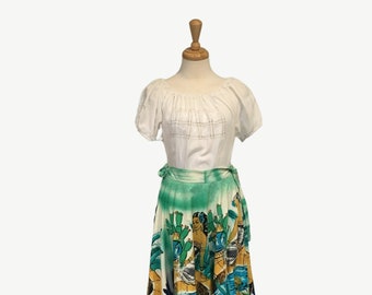 Circle Skirt, Mexican Skirt, Cinco De Mayo, Vintage Clothing, 50s Skirt, Ethnic Clothing