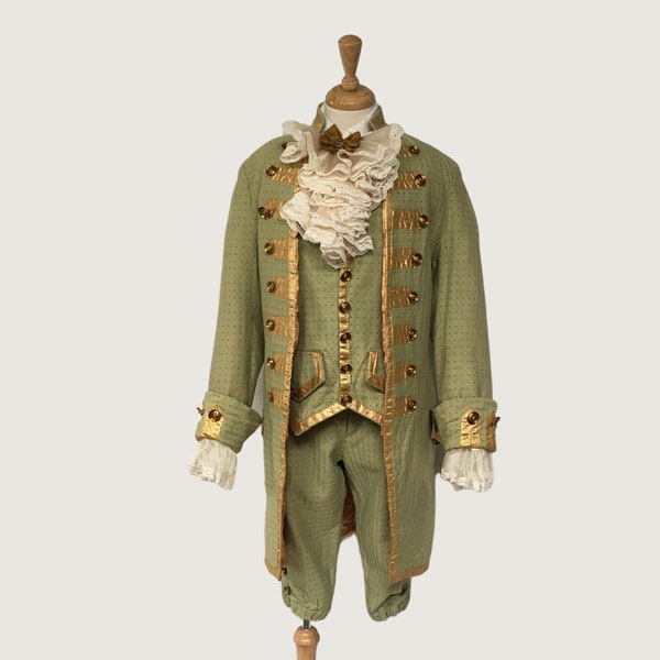 18th Century Clothing, Reenactment, Historical Clothing, Frock Coat, Waist Coat, Jabot, Breeches, Shoe Buckles