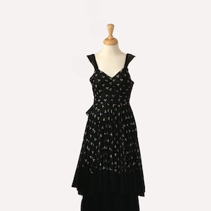 1930s Dress, Authentic 30s Black cocktail dress, 1930's Black tulle dress, 1930s evening dress, 1930's party dress