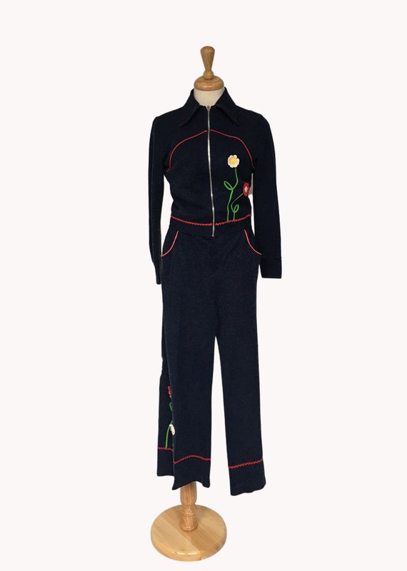 Vintage Pantsuit, Retro Clothing, Polyester Suit,… - image 1