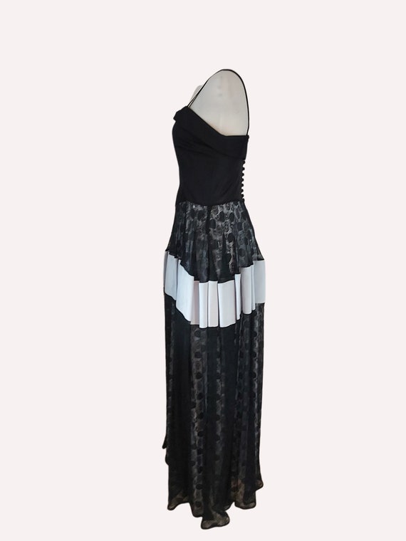 1940's Evening dress, 1940's Vintage Black Lace B… - image 4