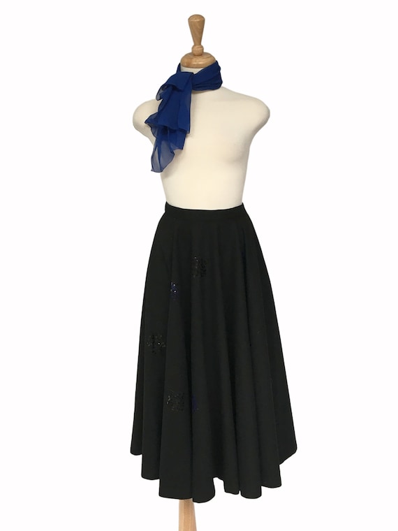 Vintage Clothing, 1950s Skirt, Wool skirt, Midi S… - image 1