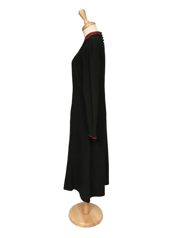 Vintage Dress, 1940s Day Dress, 1940s black crepe… - image 2
