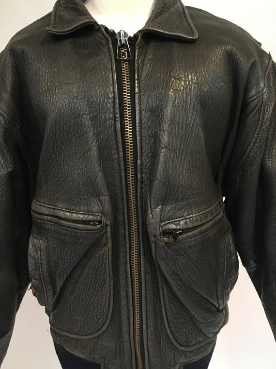 70s Leather Jacket, Aviator Jacket, Bomber Jacket… - image 4