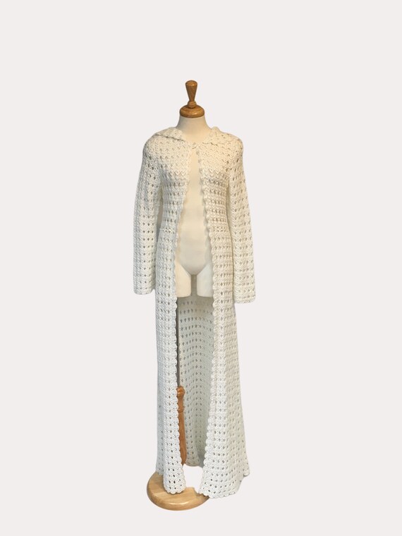 Vintage Hand Crochet Cardigan, Boho Crochet Sweate