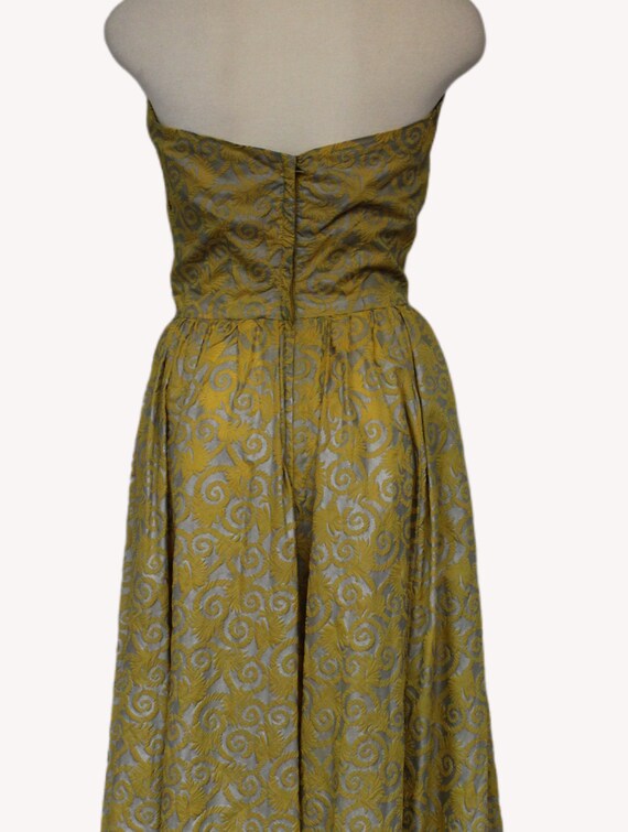 1950s retro vintage evening dress,  50s halter pa… - image 3