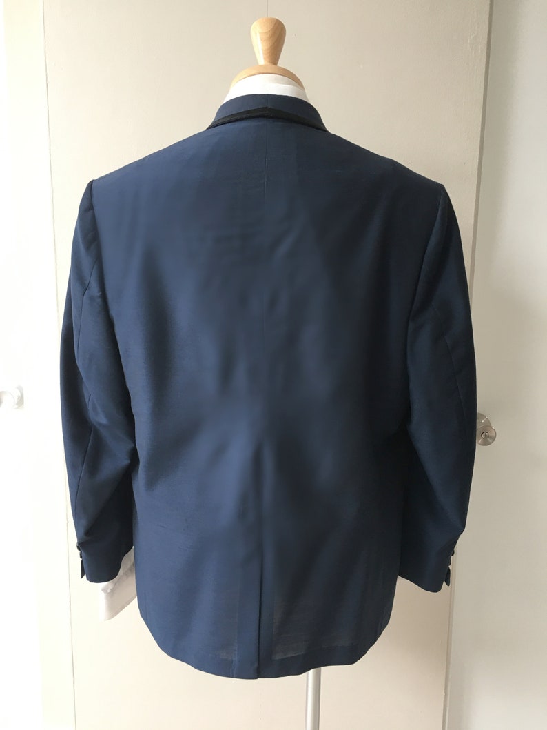 Vintage Clothing, 50s Tuxedo Jacket, Smoking Jacket,Blue Dinner Jacket, Men's Clothing image 5
