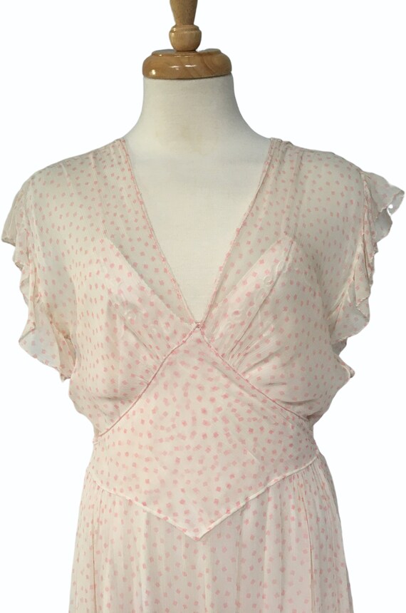 Pink Chiffon Dress, 1930s Dress, Garden Party Dre… - image 3