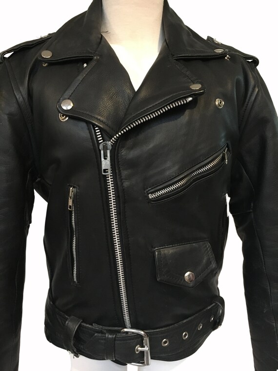 90s Leather Jacket, Biker Jacket, Motorcycle Jack… - image 3