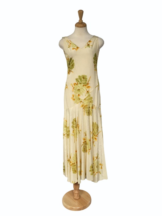 1930s Floral Maxi Dress, Garden Party Dress, Weddi