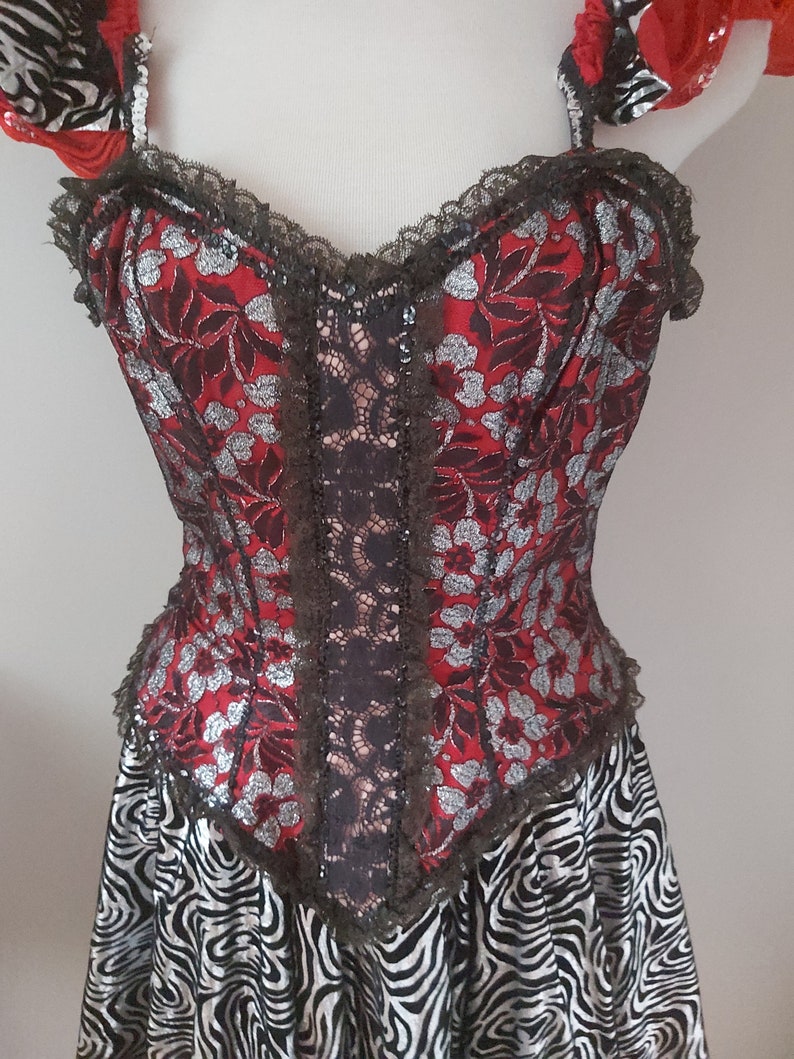 Vintage Saloon Girl Costume Corset Dress Etsy