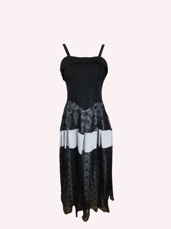 1940's Evening dress, 1940's Vintage Black Lace B… - image 1