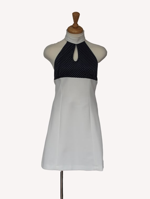 Vintage 1970s halter dress, Backless halter dress,