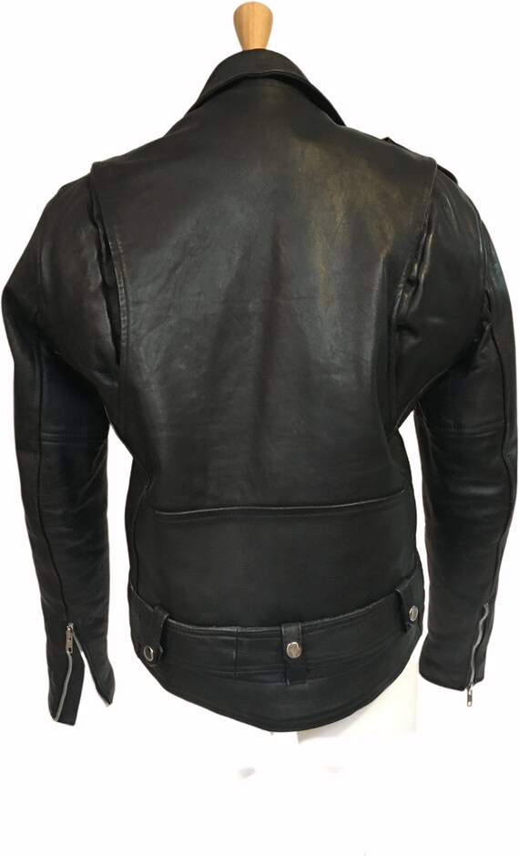 90s Leather Jacket, Biker Jacket, Motorcycle Jack… - image 4