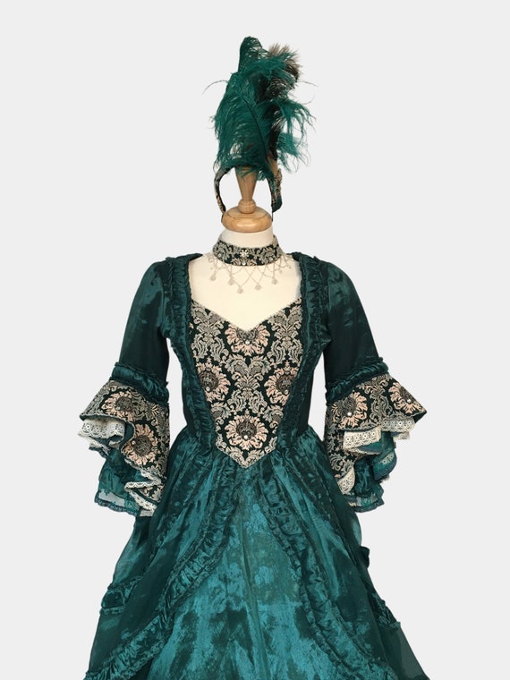 18th Century Dress, Rococo Dress, Ball Gown, Orga… - image 3