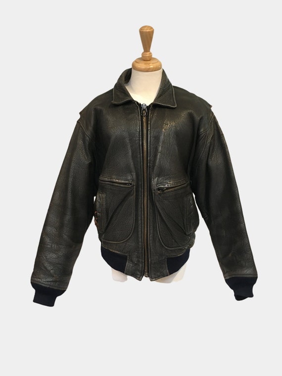 70s Leather Jacket, Aviator Jacket, Bomber Jacket… - image 1