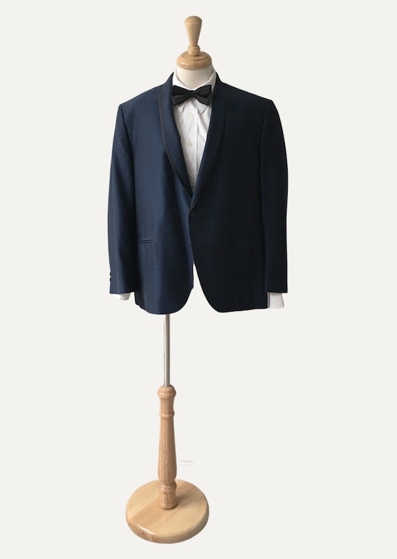 Vintage Clothing, 50s Tuxedo Jacket, Smoking Jacket,Blue Dinner Jacket, Men's Clothing