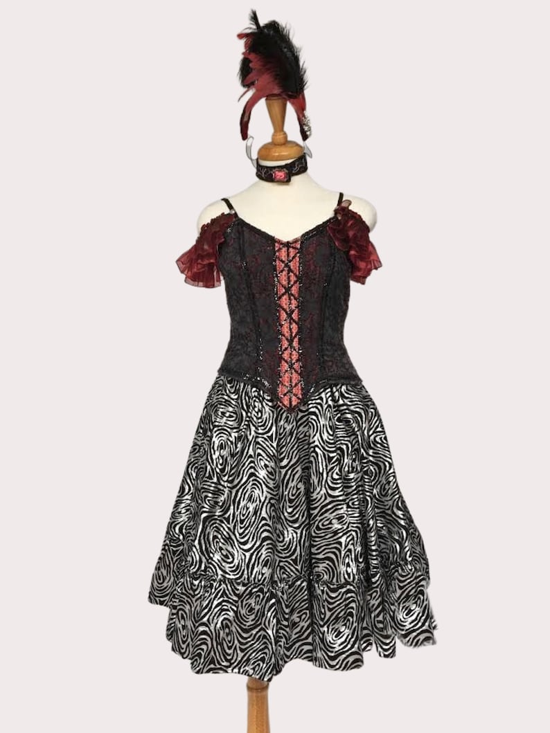 Vintage Saloon Girl Costume Corset Dress Etsy