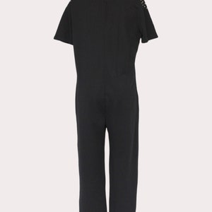 Black 70s jumpsuit, Vintage catsuit image 2