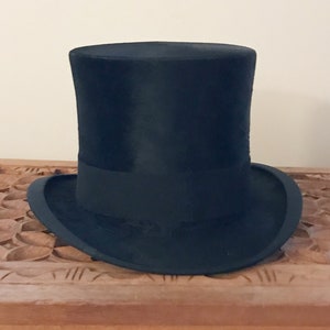 Victorian Clothing for Men, Antique beaver felt top hat, Traditional Victorian wedding hat, Steampunk top hat