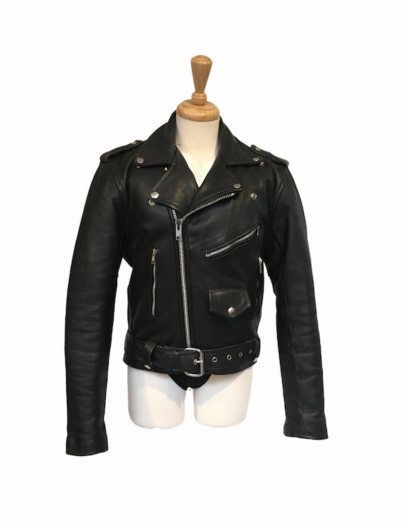 90s Leather Jacket, Biker Jacket, Motorcycle Jack… - image 1