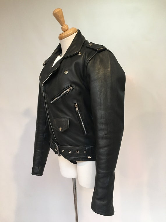 90s Leather Jacket, Biker Jacket, Motorcycle Jack… - image 5