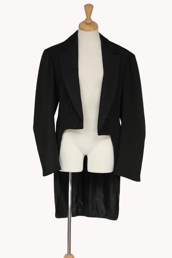 1930s Black Vintage Tailcoat, Steampunk Clothing,