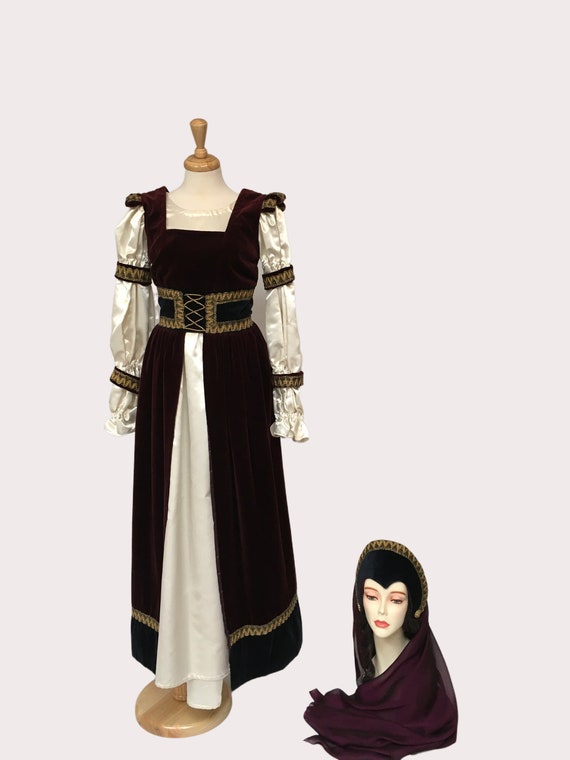 LARP Dress, Medieval Dress, Medieval Headdress, Re