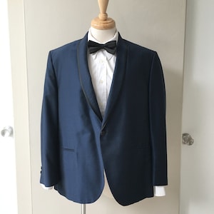 Vintage Clothing, 50s Tuxedo Jacket, Smoking Jacket,Blue Dinner Jacket, Men's Clothing image 4
