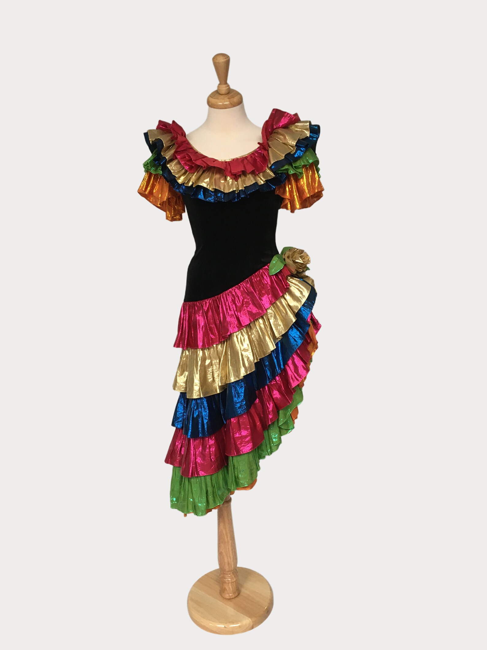 Cinco De Mayo Dress, Colorful Dress, Headdress, Festival Dress, Ruffle