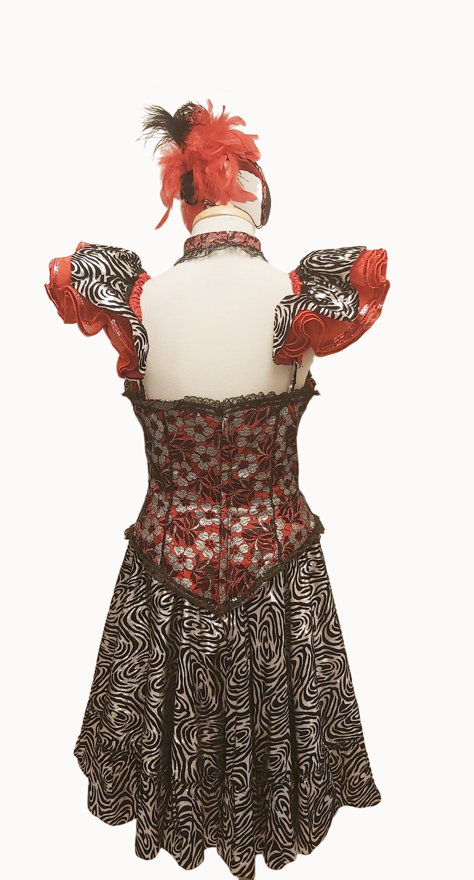 Vintage Saloon Girl Costume Corset Dress