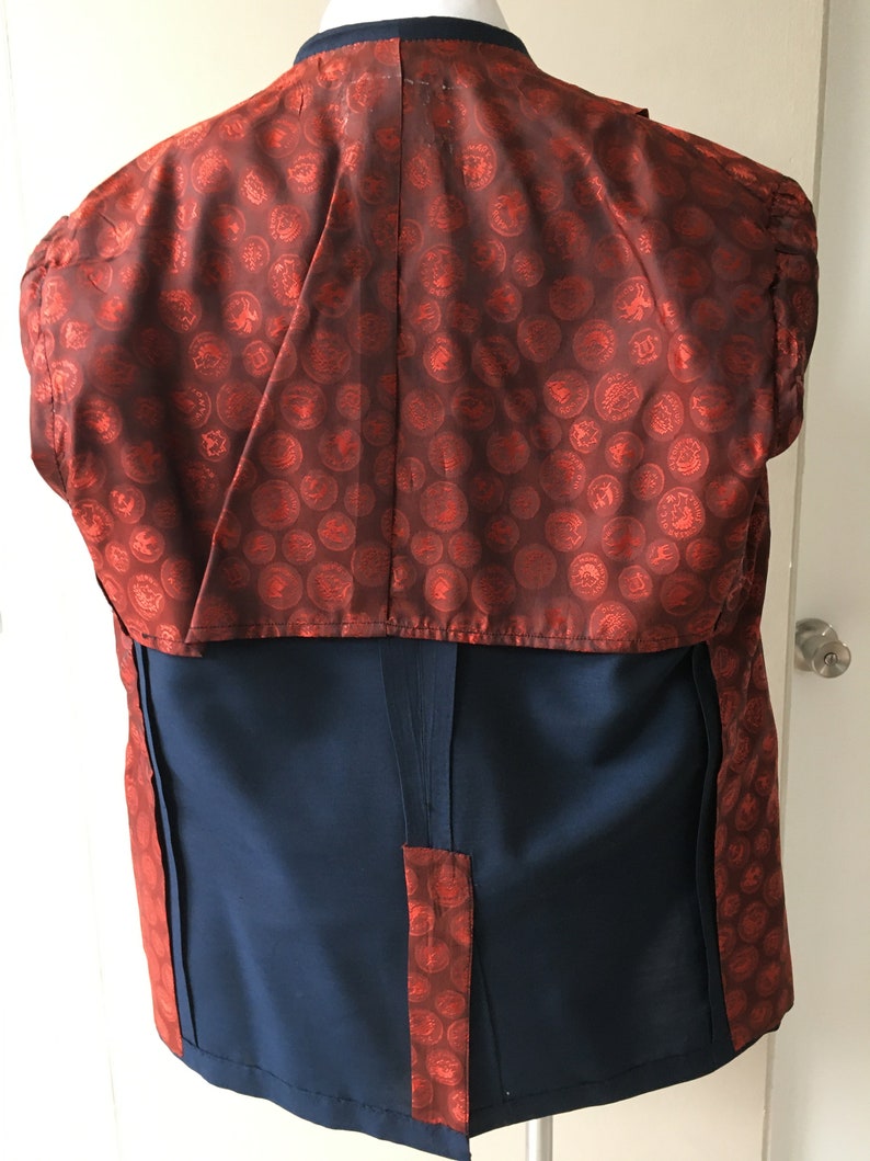 Vintage Clothing, 50s Tuxedo Jacket, Smoking Jacket,Blue Dinner Jacket, Men's Clothing image 9