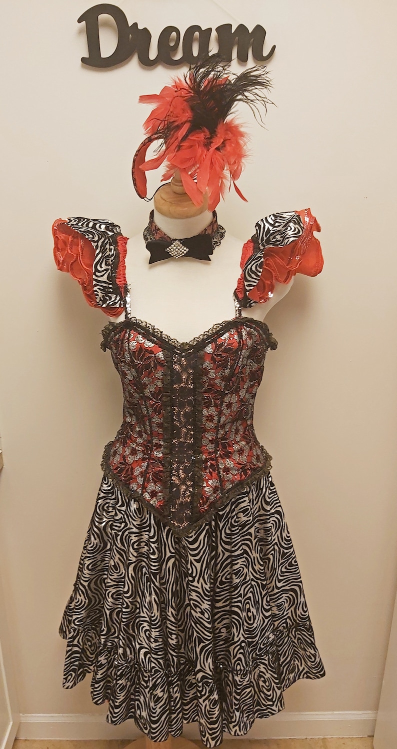 Vintage Saloon Girl Costume Corset Dress Etsy
