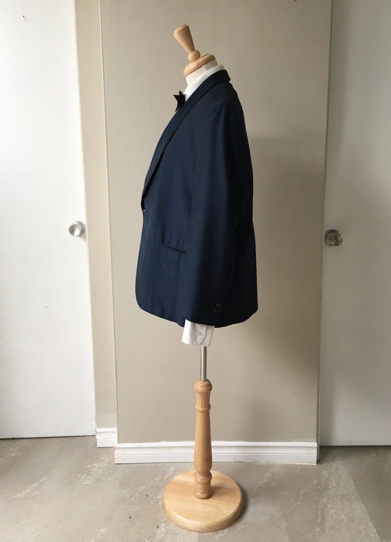 Vintage Clothing, 50s Tuxedo Jacket, Smoking Jacket,Blue Dinner Jacket, Men's Clothing image 3