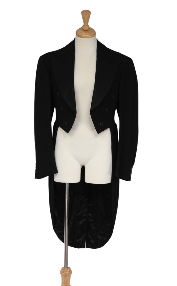 Steampunk Clothing, 1930s Black Vintage Tailcoat,