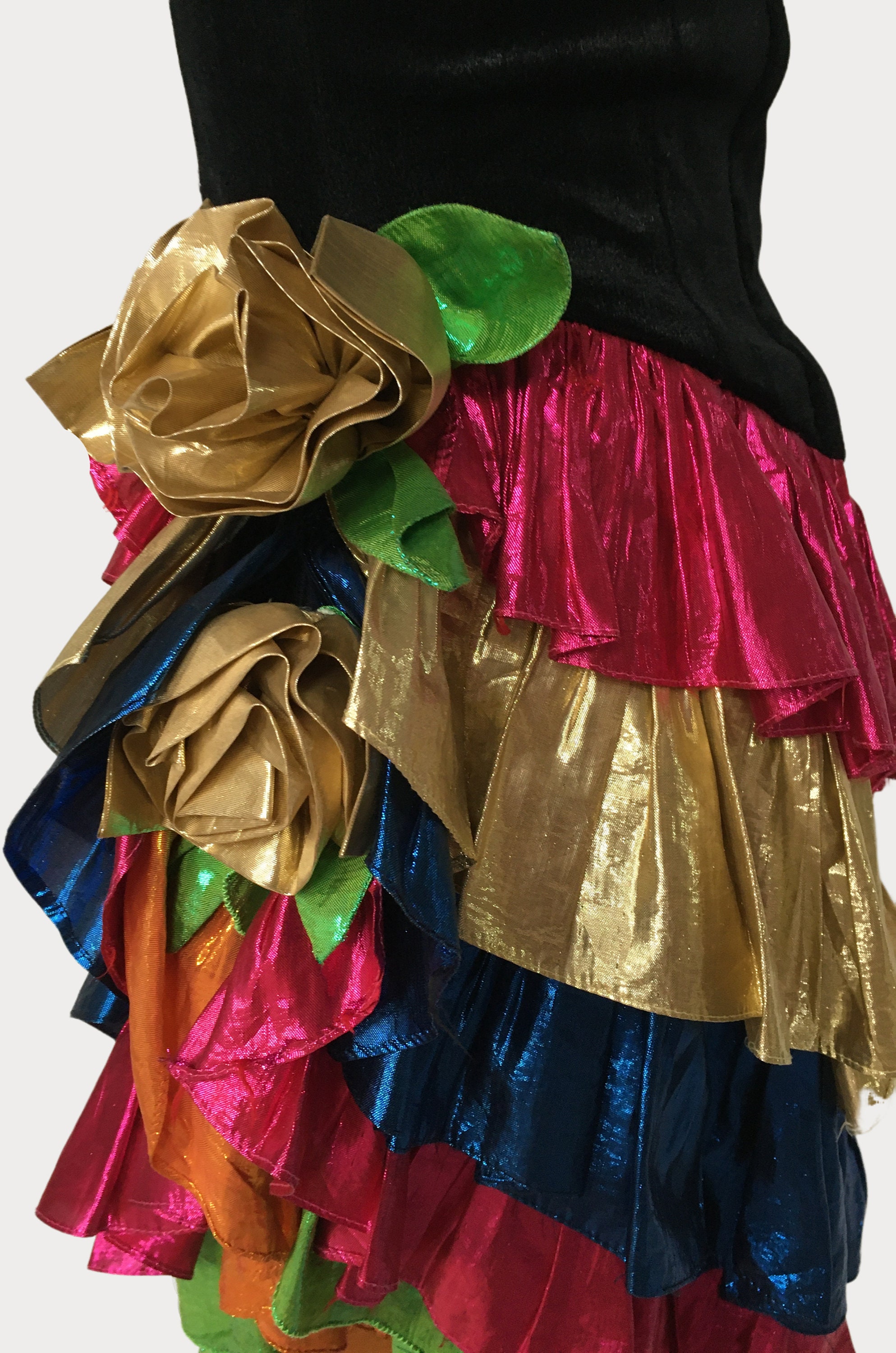 Cinco De Mayo Dress, Colorful Dress, Headdress, Festival Dress, Ruffle Dress, Vintage Clothing ...