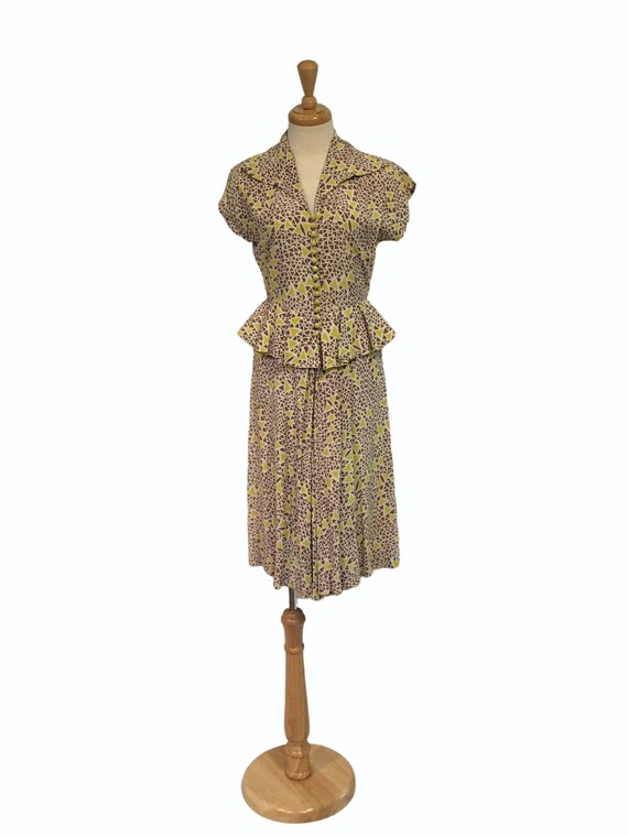 1940s Day Dress, Garden Party Dress, Vintage Dress